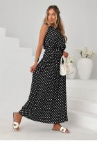Wiskozowa Kleid maxi w Punkte Sun & Dots Schwarz