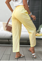 Hose mom fit z paskiem i koronką Flora Villa Gelb