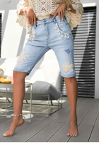 Krótkie Jeans spodenki z naszywkami Beach Glow Hellblau