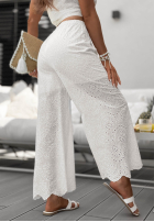 Ażurowe Hose wide leg boho Ocean Shells Weiß