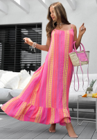 Wzorzysta Kleid maxi na ramiączkach Hello Sunshine różowo-Gelb