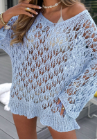 Ażurowy Pullover oversize z dekoltem Dolce Marina Gelb