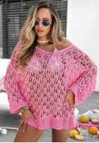 Ażurowy Pullover oversize z dekoltem Dolce Marina Gelb