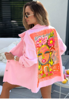 Jeans Jacke z nadrukiem Neon Lady Puderrosa