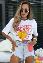 T-Shirt z nadrukiem Wonderful Lemon Weiß