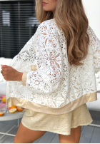 Koronkowa Sweatshirt bomberka Soleil Weiß