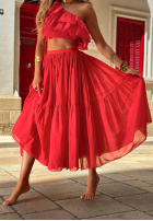 Rock maxi z gumką Taille Malta Delizia Rot