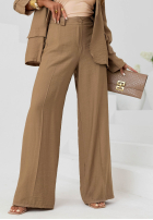 Wiskozowy Set Blazer i Hose wide leg Ocean Estate Weiß