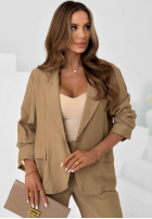 Wiskozowy Set Blazer i Hose wide leg Ocean Estate Weiß