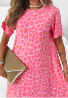 Kleid maxi w panterkę Candy Panther Rosa