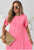Kleid maxi w panterkę Candy Panther Rosa