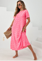 Kleid maxi w panterkę Candy Panther Rosa