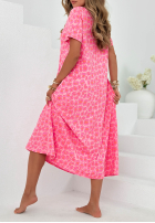 Kleid maxi w panterkę Candy Panther Rosa