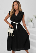 Kleid midi z kopertowym dekoltem Solenne Breeze Weiß