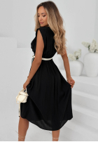 Kleid midi z kopertowym dekoltem Solenne Breeze Weiß