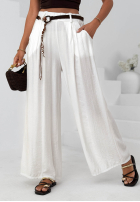 Material Hose wide leg z wiskozy Summer Trace Mokkafarben