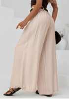 Material Hose wide leg z wiskozy Summer Trace Mokkafarben