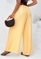 Material Hose wide leg z wiskozy Summer Trace Mokkafarben
