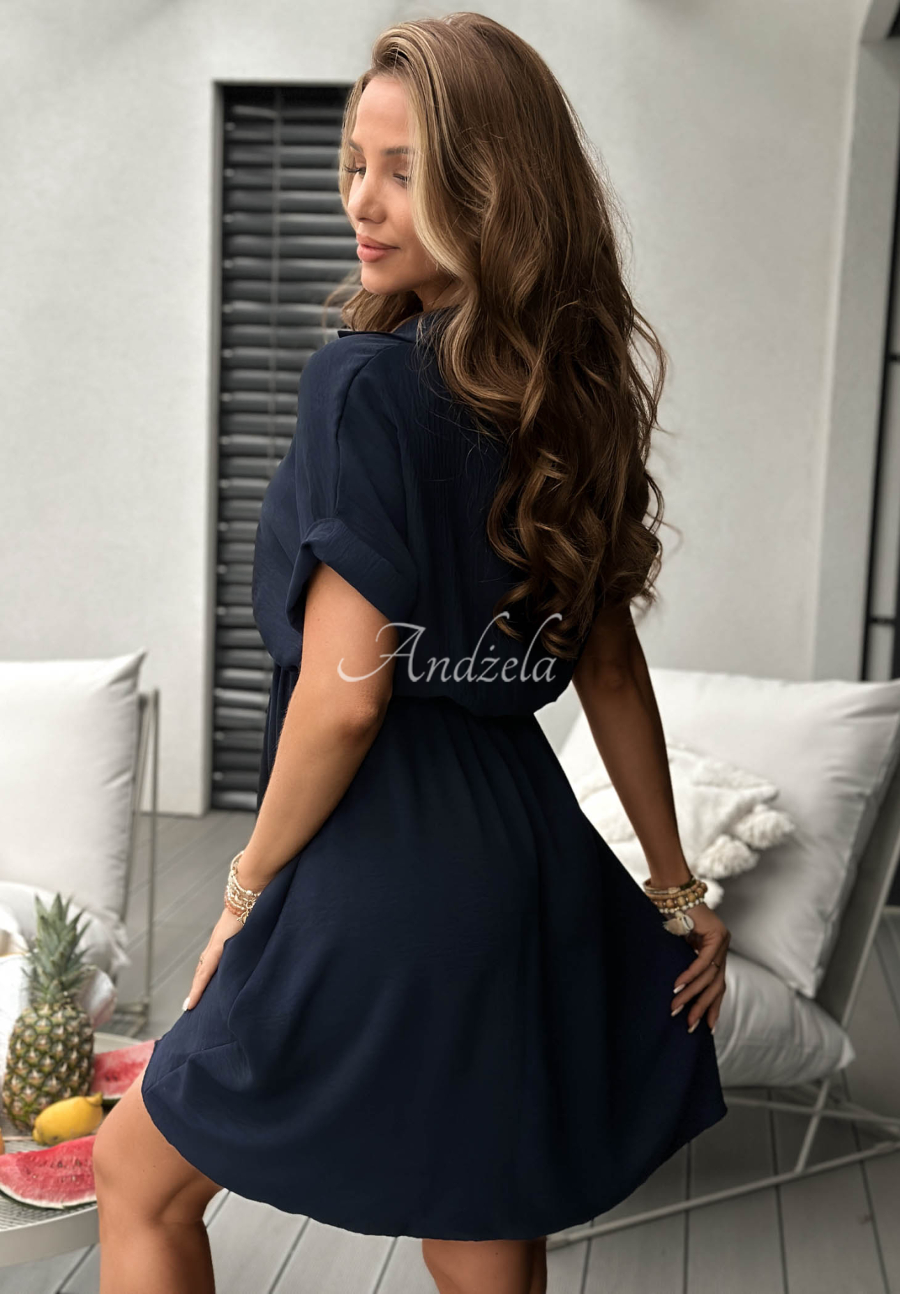 Hemdkleid aus Viskose The Holiday Dunkelblau