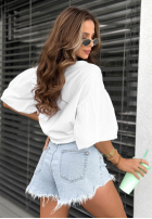Bluse z bufiastymi rękawami La Bella Pistaziengrün
