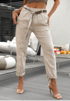 Mom-Fit-Stoffhose mit Stickerei aus Viskose Your Way Beige