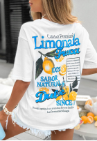 T-Shirt z nadrukiem Limonada Fresca biało-Rot
