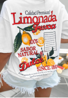 T-Shirt z nadrukiem Limonada Fresca biało-Rot