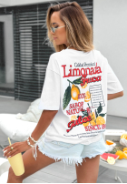 T-Shirt z nadrukiem Limonada Fresca biało-Rot