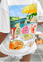 T-Shirt z nadrukiem Paella Weiß