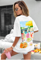 T-Shirt z nadrukiem Paella Weiß