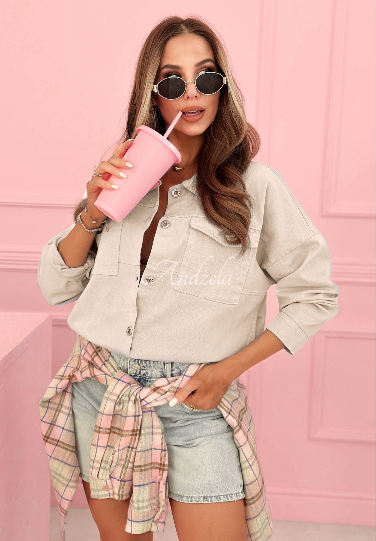 Denimjacke aus Baumwolle Moving On Beige