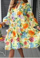 Ażurowa Kleid w kwiaty Vanilla Waves  Gelb