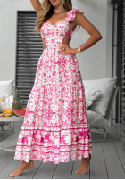 Wzorzysta Kleid maxi na ramiączkach Island Sun biało-Rosa