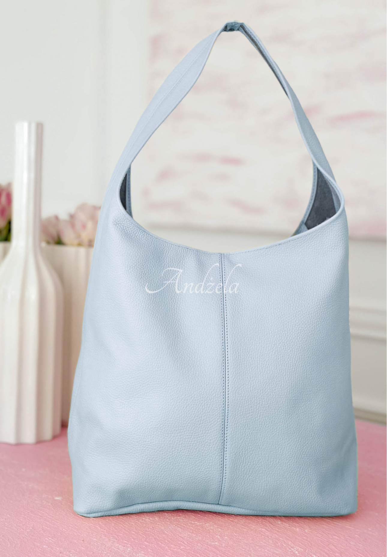 Lederhandtasche Justice Himmelblau