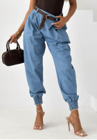 Material Hose joggery z paskiem Breeze Please Blau