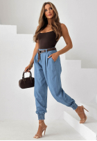 Material Hose joggery z paskiem Breeze Please Blau