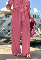 Viskose-Set Hemd und Hose wide leg Summer Skies Himbeerrot