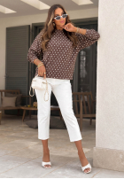 Bawełniana Sweatshirt w Punkte Dot Dream Schokoladenbraun