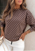 Bawełniana Sweatshirt w Punkte Dot Dream Schokoladenbraun