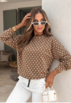 Bawełniana Sweatshirt w Punkte Dot Dream Schokoladenbraun
