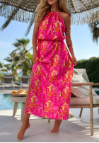 Wzorzysta Kleid maxi z wiskozą Sunset Moana różowo-Gelb