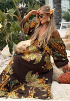 Wzorzysta Kleid maxi Safari Voyage Schokoladenbraun