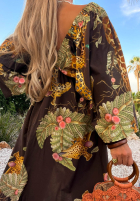 Wzorzysta Kleid maxi Safari Voyage Schokoladenbraun