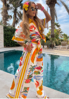 Wzorzysty Set Hemd i Hose wide leg Aloha Paradise biało-Gelb