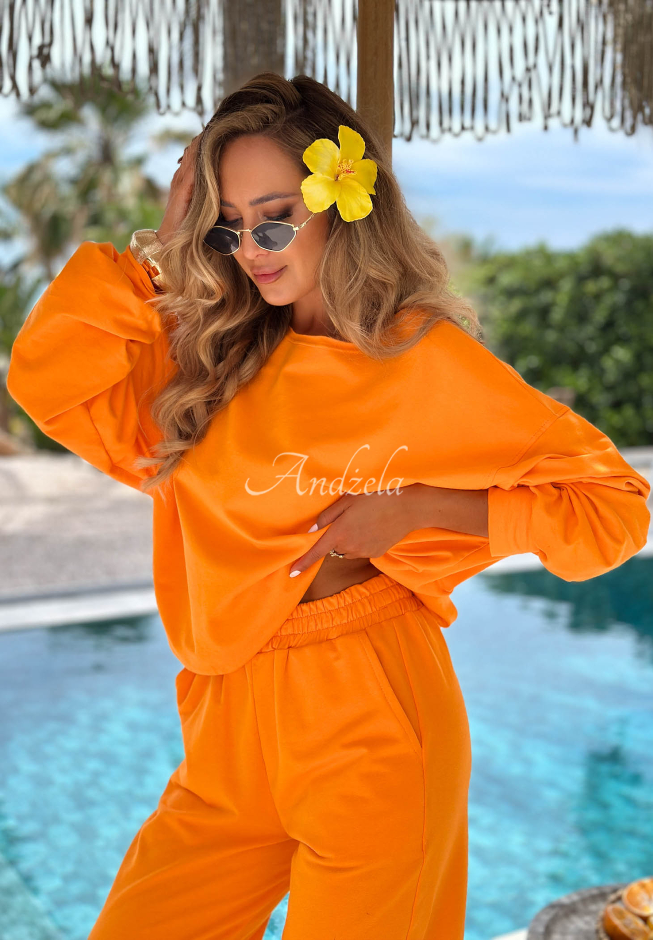 Baumwollset Sweatshirt und Hose Summer Energy Orange