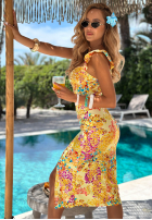 Geblümtes Kleid mit Trägern Blossom Ballet Gelb