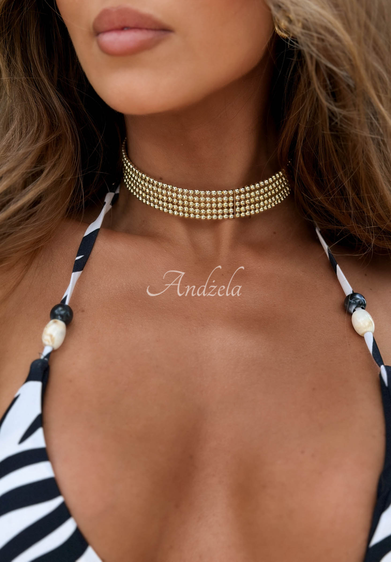 Halskette mit Perlen Elegant Aura Gold
