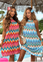 Wzorzysta Kleid midi Mexico Sunset Rosa