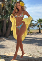 Dwuczęściowy kostium kąpielowy bikini Mit Muster Colorful Shells niebiesko-Rosa