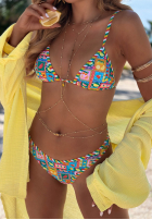 Dwuczęściowy kostium kąpielowy bikini Mit Muster Colorful Shells niebiesko-Rosa